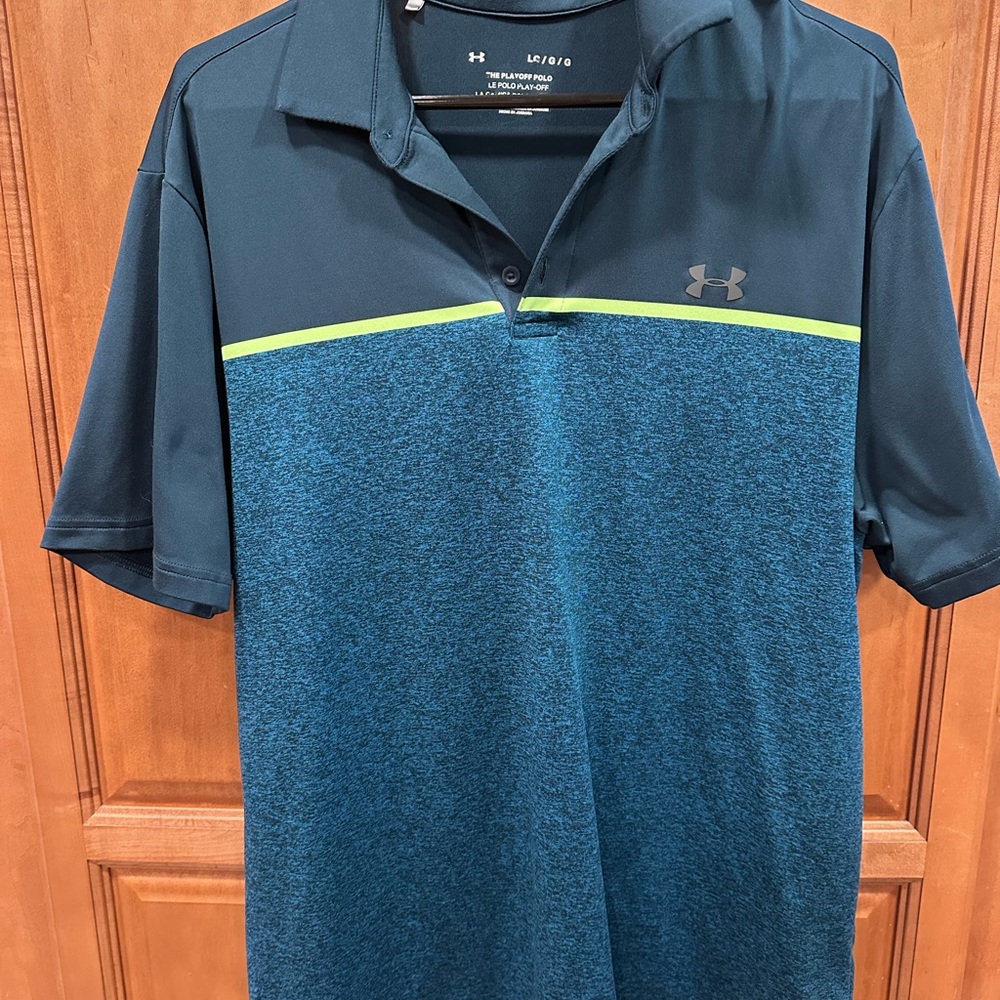 Under Armour Men's Teal and Black Polo Shirt